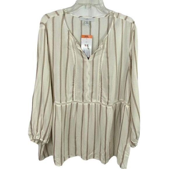 Fever Boho Striped Blouse Size XXL - Picture 1 of 5